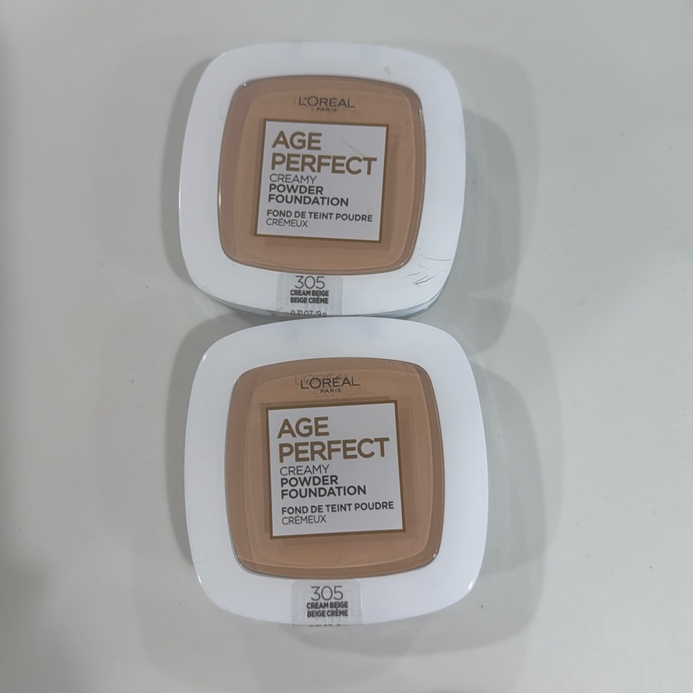 2 Pack L’Oreal Paris Age Perfect Creamy Powder Foundation 305 Cream Beige